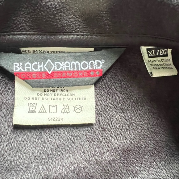 Black Diamond Jacket Coat Black Softshell Fleece Lined Men's size XL - Picture 4 of 9